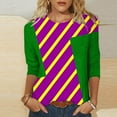 thumbnail image 2 of PMUYBHF T-Shirt Mode Décontracté Col Rond Carnaval Imprimé 3D Manches Sept Quarts pour Femmes 2589 m, 2 of 5