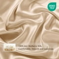 thumbnail image 2 of THXSILK Silk Flat Sheet,Grade 6A Silk Twin Size Flat Sheet Only,100% Pure Mulberry Silk,Luxury Ultra Soft Breathable Cooling Bedding,Champagne, 2 of 6