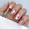 thumbnail image 6 of Buy 2 Get 1 Free 24Pcs Valentines Day Press on Nails Medium  Fake Nails Wine Red Glitter Glue on Nails Heart Full Cover False Nails with Charms Design Valentines Nails Square Holiday Artificial Nails, 6 of 26