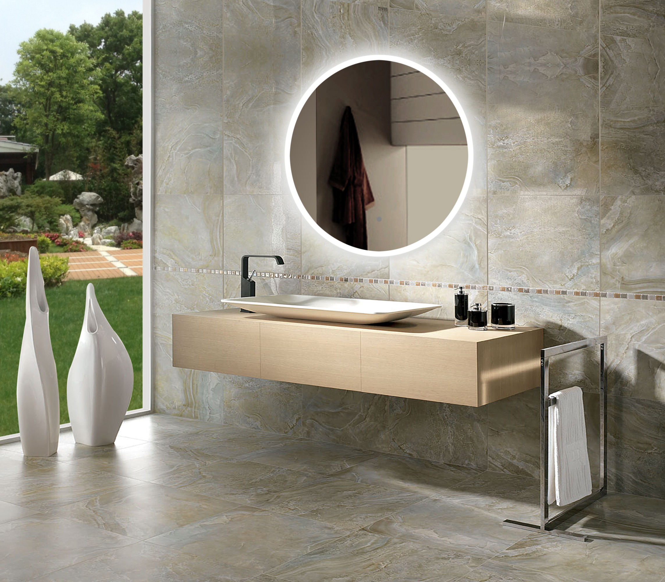 鏡 NONO Amazon.com: LOAAO 40x24 Inch Black Metal Framed Bathroom Mirror