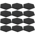 thumbnail image 4 of LEORX 12Pcs Black Felt Board Wall Panels Sound Absorption for Living Room Game Room 11.79X11.79X0.35In, 4 of 8