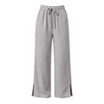 thumbnail image 5 of Wide Leg Pants for Women Ihhxva High Waisted Elastic Waist Cooling Solid Color Adjustable with Pockets Summer Lounge Work Casual Trousers S-3XL, 5 of 8