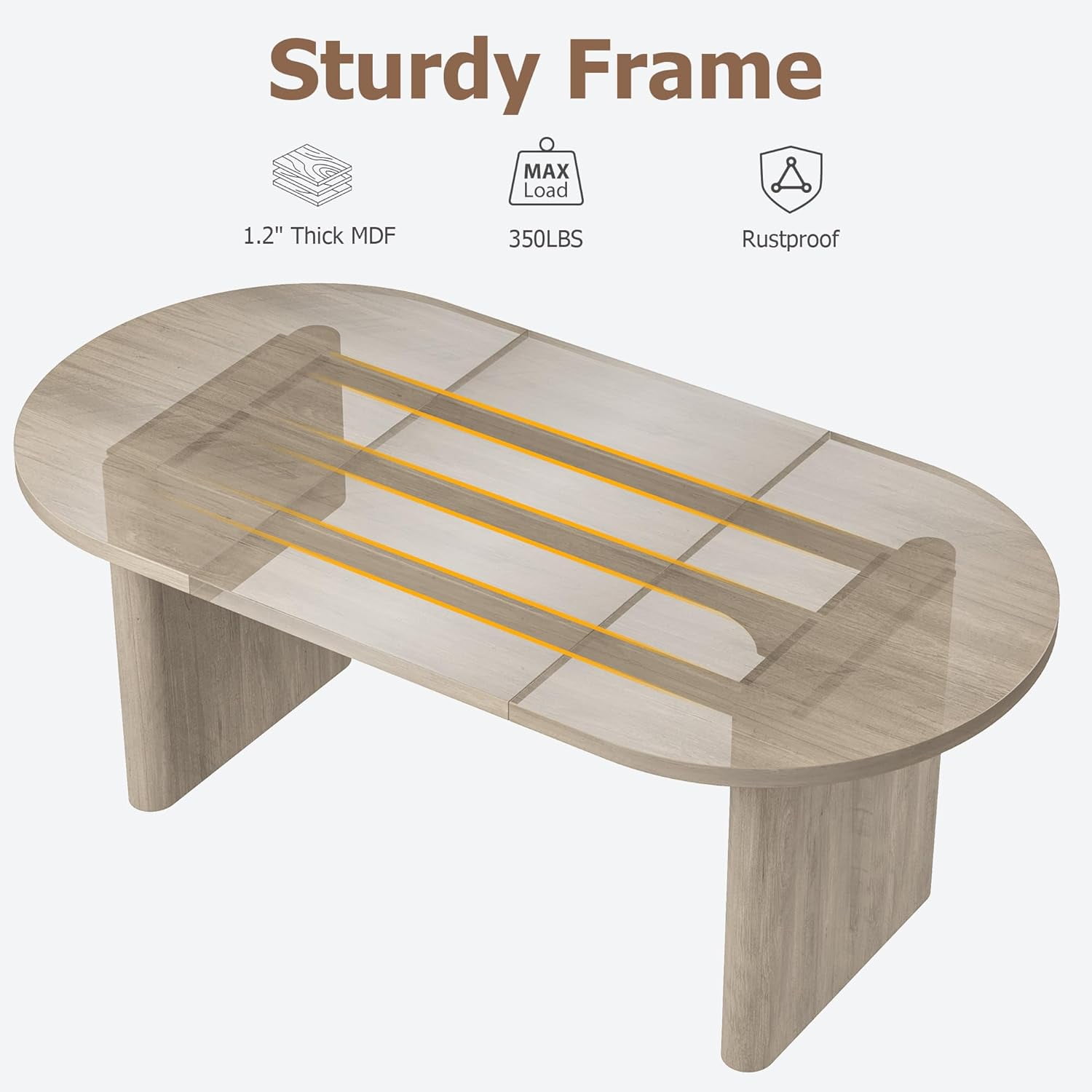 M optimized Oval Computer Desk, Long Large Executive Desk Wooden Home Office Desk, Writing Table Computer Table Workstation for Home Office