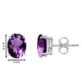 thumbnail image 3 of Mauli Jewels Ear Rings for Women 2.4 Carat 8x6 Oval Shape Amethyst Earrings Carat 14k White Gold 4-prong, 3 of 5