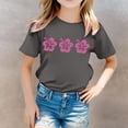 thumbnail image 2 of MEZZALL T-Shirt pour Filles Tout-Petits Imprimé Floral Col Rond Manches Courtes T-Shirt Décontracté Polyvalent, 8-9 Ans, 2 of 5
