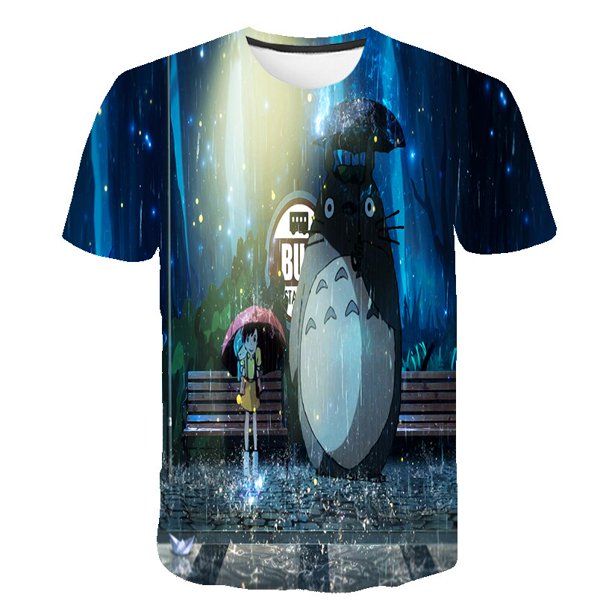 Verano clásico totoro Anime camiseta con estampado hombres moda Casual Kawaii dibujos animados gráfico camisetas interesante harajuku T-shirt4T Gao Jinjia LED
