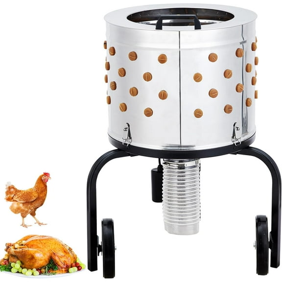 JoanKaren 20 Inch Chicken Plucker Machine,550W Efficient Commercial Chicken Plucker with Stainless Steel Drum,106 Soft Fingers,550 W 280RPM for Chickens, Ducks, Pigeons and Other Poultry