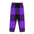 thumbnail image 5 of Bingfone Pajamas For Women,Purple Buffalo Plaid Pajama Pants With Pockets-Medium, 5 of 9