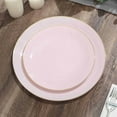 thumbnail image 6 of Efavormart 10 Pack | 8" Glossy Blush Rose Gold Round Plastic Dinner Plates With Gold Rim, Disposable Party Plates, 6 of 11