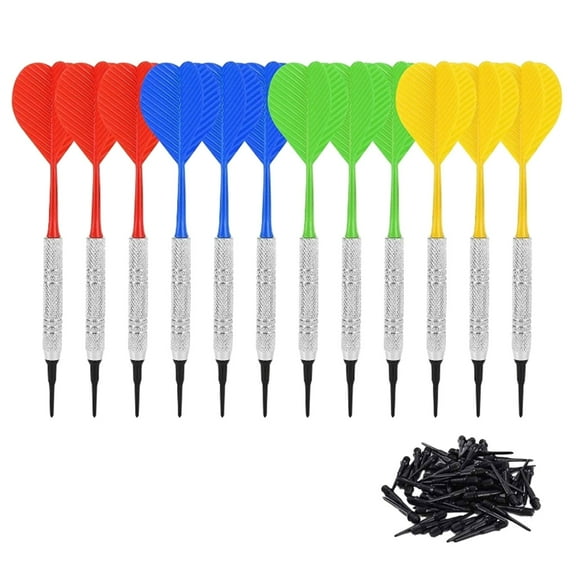 ROCKROK Set of 12Pcs Plastic Tip Darts, Not Easy to Break and Bend 14g Soft Tip Darts