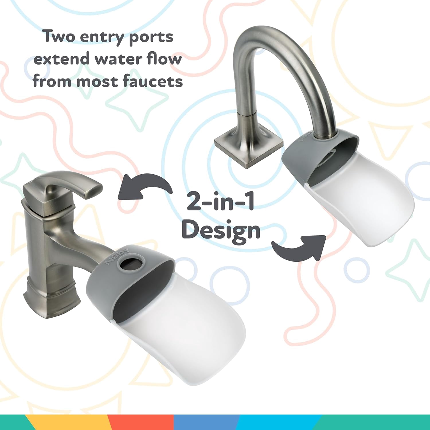 Nuby 2-in-1 Faucet Extender 2pk
