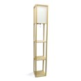 thumbnail image 1 of Simple Designs Floor Lamp Etagere Organizer Storage Shelf with Linen Shade, 1 of 5
