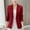 c01Red, variant on Arnsht Women's 3/4 Sleeve Blazers Casual Fashion Solid Color One Button Business Work Office Blazer with Pockets Pink XL