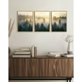 thumbnail image 6 of SHENIFY Misty Nordic Forests Wall Art Nature Fog Pine Tree Morden Home Decor Artwork Prints Rustic Living Room Bedroom 12x16in3pcs Natural Framed, 6 of 7