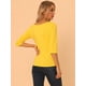 thumbnail image 4 of CamiseAjustaCon Cuello Redondo Y Mangas Al Codo PaMujer Amarillo brillante XL, 4 of 6
