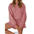 thumbnail image 3 of Fantaslook Pajama Sets for Women Two Piece Outfits Long Sleeve Sweatshirts Lounge Sets Casual Tops and Shorts Fall Outfits, 3 of 9