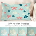 thumbnail image 5 of Coastal Nautical Decorative Pillow Covers, Repeat Pattern with Seashells in Red, Blue and White Pillow Covers 12X20 Inch Cotton Lumbar Cushion Decorative Pillow Case for Sofa Bed, 5 of 5