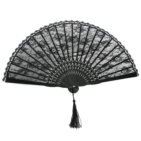 

NUOLUX Spanish Victorian Hand Fan for Wedding Party Favor Fancy Dress (Black)