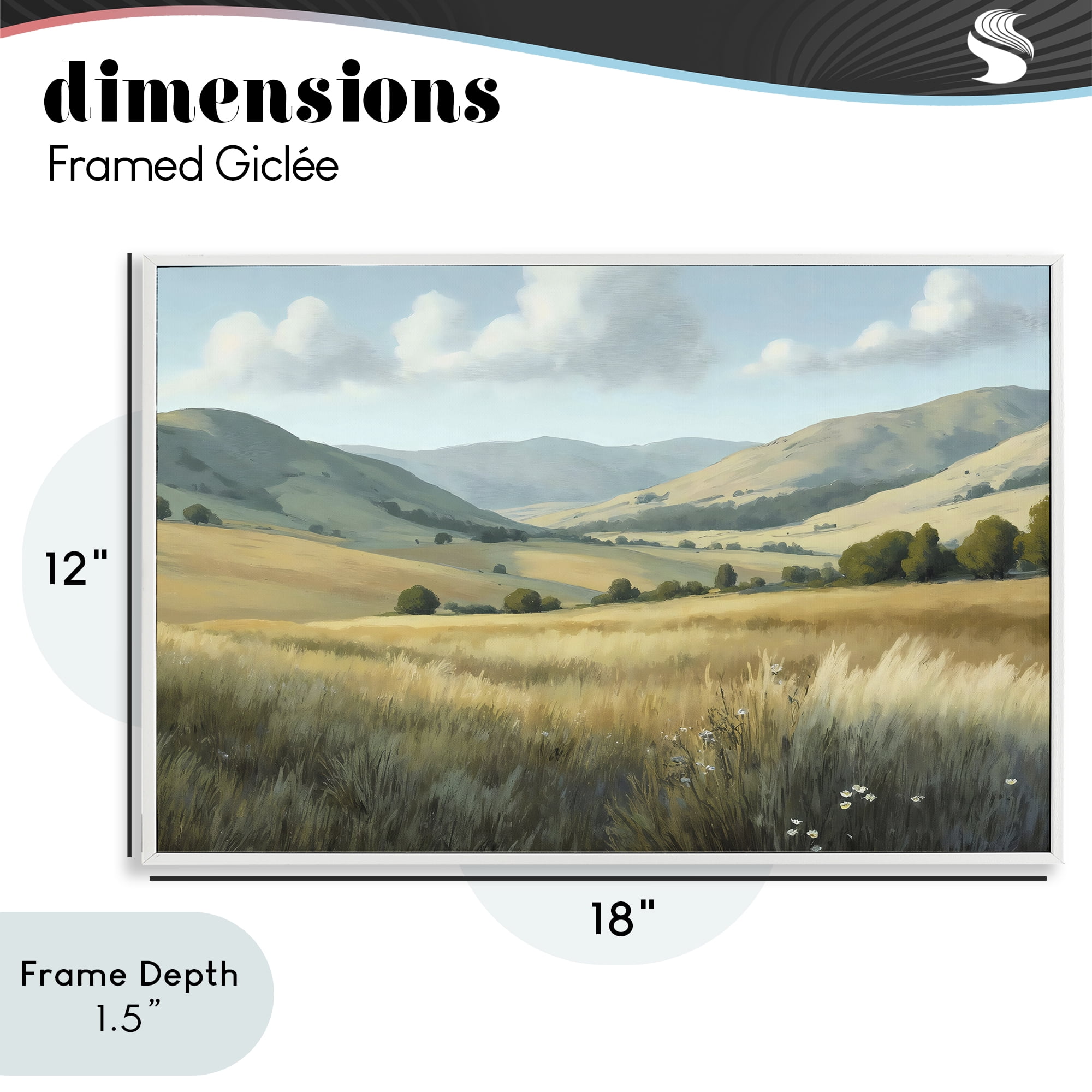Stupell Industries Rolling Hills at Golden Hour White Framed Giclee Art, design by Creative Studio