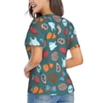 thumbnail image 3 of Xecao cute Skull organ for Women's V-Neck T-Shirts-Elegant Half-Sleeve Tops Perfect for Summer-Small, 3 of 5
