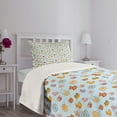 thumbnail image 5 of Ambesonne Cartoon Quilted Bedspread Set 2 Pcs, Sun Ribbon Teddy Bear Art, Twin Size, Pale Blue Cinnamon, 5 of 6