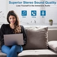 thumbnail image 2 of BULYPAZY Auriculares Bluetooth con diadema para mujer, auriculares inalámbricos con diadema con altavoces HD, banda para la cabeza negra con diseño anudado/giro para yoga, entrenamiento, correr, depor, 2 of 5