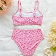 thumbnail image 5 of Girls Swimsuits Size 10-11Y Floral Print Bikini with Bottoms Summer Beach Pool Party Juniors 2 Piece Swimwear, 5 of 6