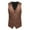 Khaki, variant on Dyfzdhu Suede Waistcoats for Men Business Single Breasted Casual Suit Vest Solid Sleeveless Blazer Jacket Black