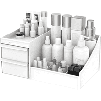 Makeup Storage,Makeup Organizer with Drawers,Bathroom Vanity Organizers and Storage Great for Cosmetics, skincare, Lipsticks, Nail Care -White