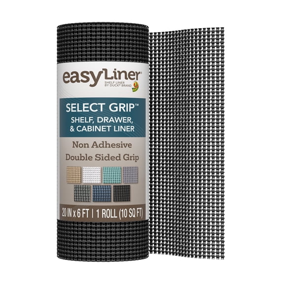 EasyLiner Select Grip Shelf Liner, Black, 20 in. x 6 ft. Roll
