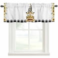 thumbnail image 2 of Valance for Windows,Farm Sunflowers Gnome Valances Curtain Rod Pocket Valance for Kitchen Bedroom Living Room Bathroom,Country Black White Plaid Short Curtains Window Treatment 54x18in, 2 of 9