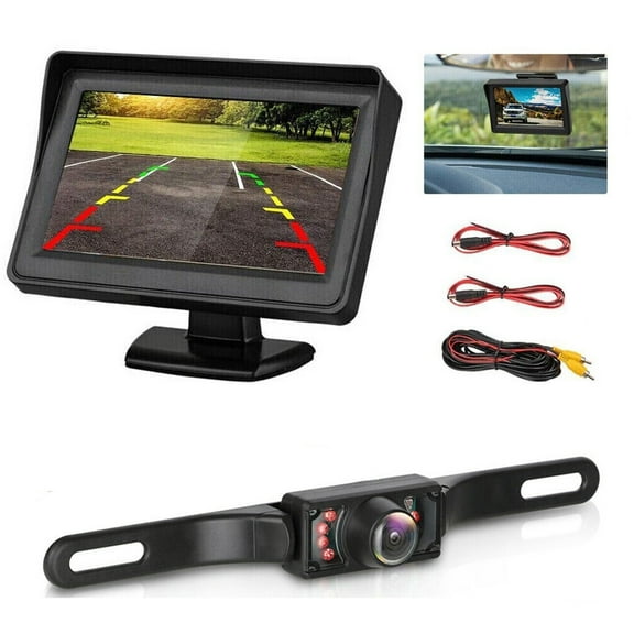 4.3inch HD Monitor Car Backup Reverse Camera Rear View Parking License Plate System