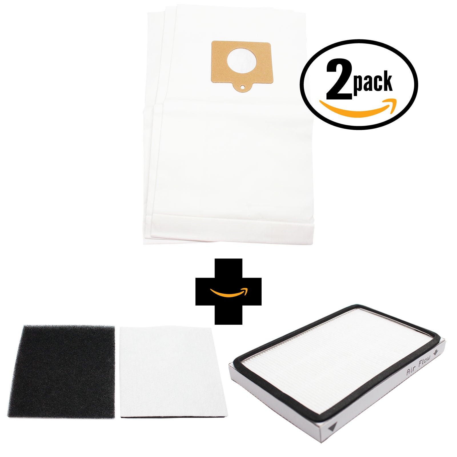 6 Replacement Kenmore 11625812506 Vacuum Bags, 1 HEPA Filter & 1 Foam