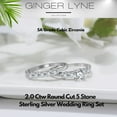 thumbnail image 5 of Sterling Silver Wedding Ring Set for Women Cz Engagement Ring Matching Band Ginger Lyne Collection, 5 of 6