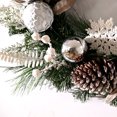 thumbnail image 6 of Valery Madelyn 24 inches Pre-Lit Christmas Wreath Silver White Lighted Wreath with Pine Cone & Snowflake & Silver White Ornament Perfect Gift for Wedding Valentine's Day Party Front Door Decoration, 6 of 8