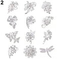 thumbnail image 2 of Besufy Women Brooch Pin Set ,12Pcs Rhinestone Hollow Flower Butterfly Bridal Scarf Lapel Brooch Pins, 2 of 7