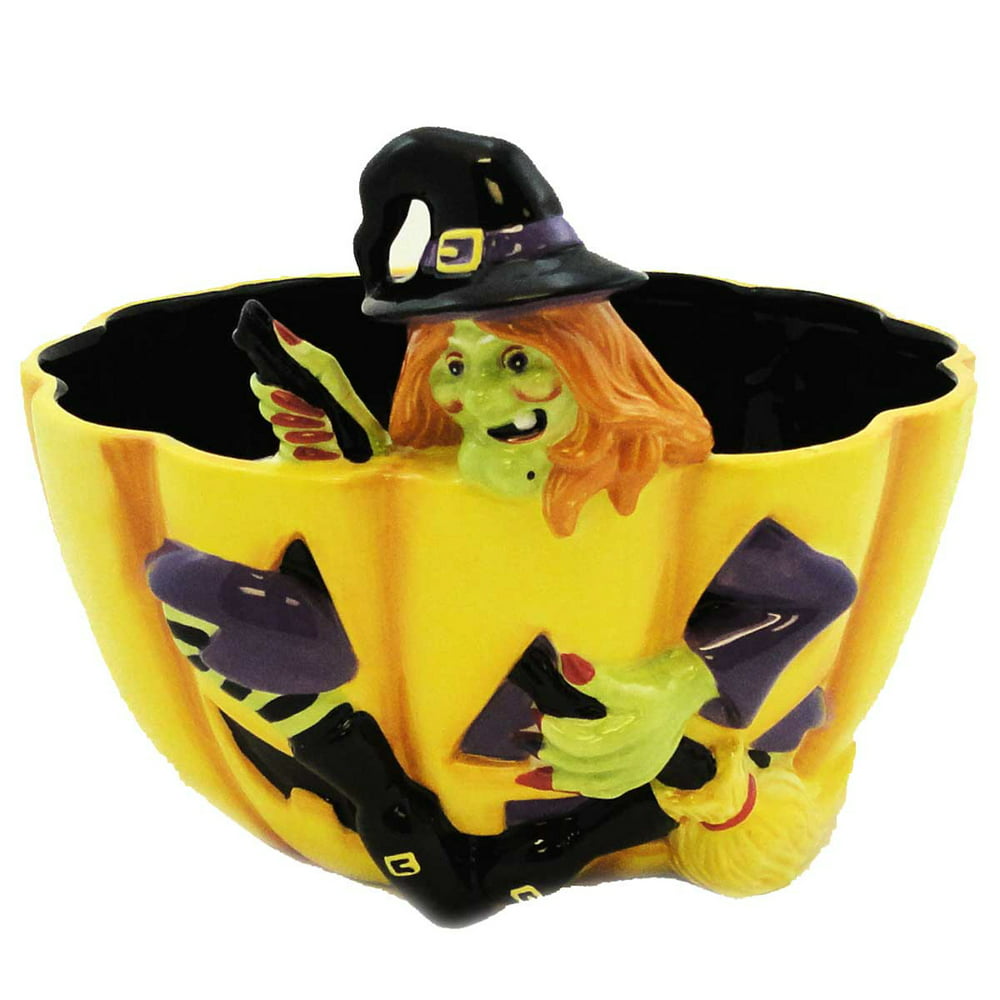 Halloween WITCH CANDY BOWL Ceramic CS004 - Walmart.com - Walmart.com