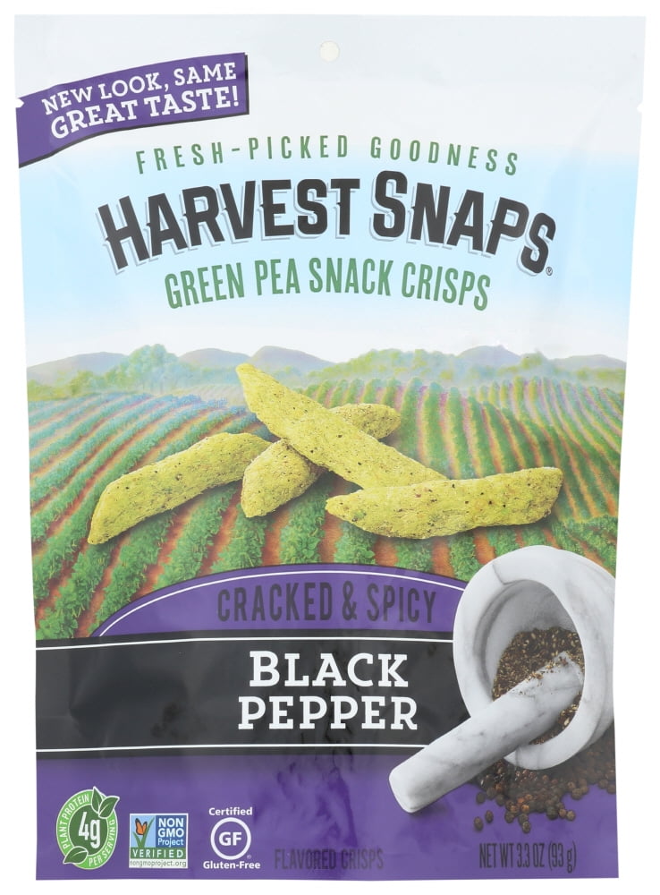 071146002487 UPC Harvest Snaps Green Pea Snack Crisps Black Pepper
