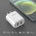 thumbnail image 5 of Ampker Wall Charger for Samsung Galaxy XCover6 Pro - 12W/2.4A Fast Charging Dual USB Port Home Travel Power Adapter - White, 5 of 6