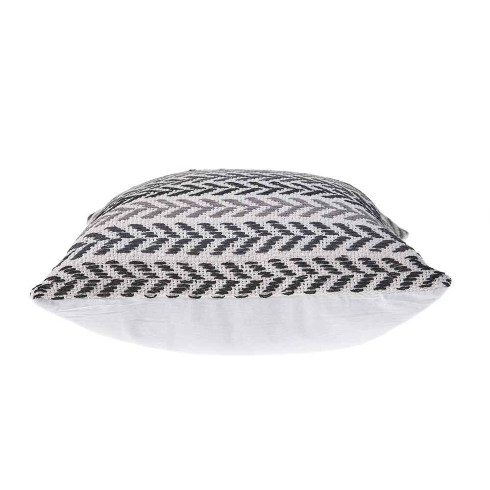 Ox Bay Black Chevron Organic Cotton Square 2 Piece Pillow Feather Filled Set