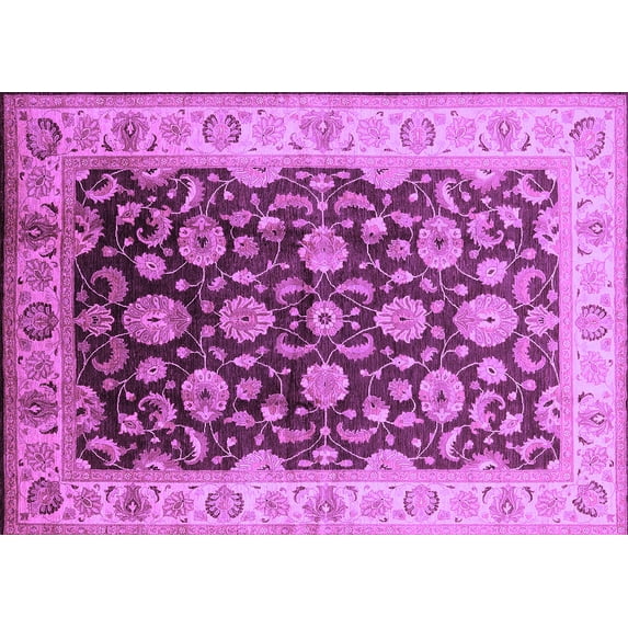 Ahgly Company Indoor Rectangle Oriental Purple Traditional Area Rugs, 3' x 5'