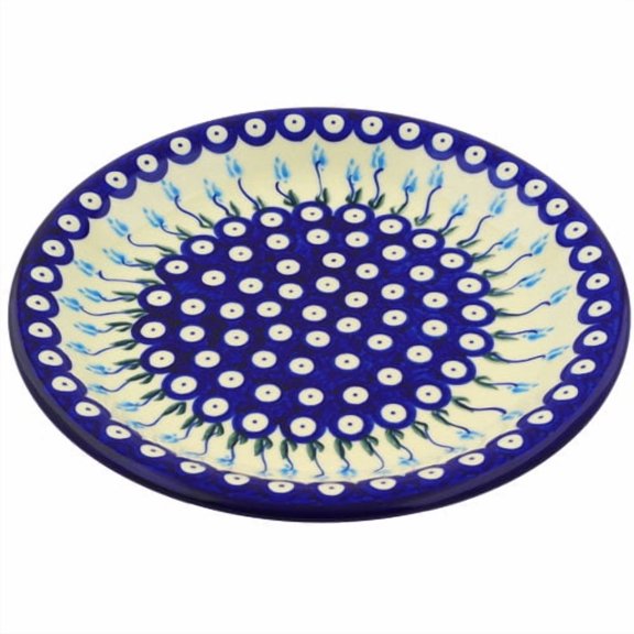 Polmedia Floral Peacock Polish Pottery Decorative Plate