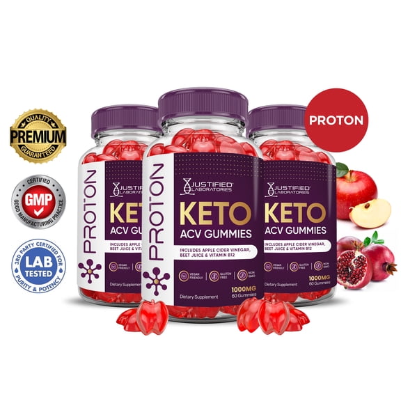 (3 Pack) Proton Keto ACV Gummies 1000MG Dietary Supplement 180 Gummys