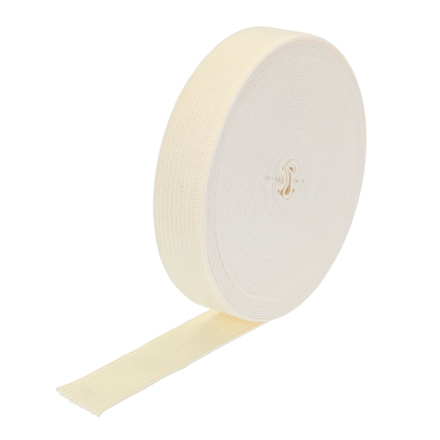 Bandas elásticas para coser de 0.8" 10 yardas carrete de elástico beige para pelucas, cinturillas, pantalones