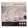 thumbnail image 1 of Vajilla Mainstays de Vidrio Opal Diseño de Rayas para 4 Personas 12 Piezas Blanco, 1 of 4