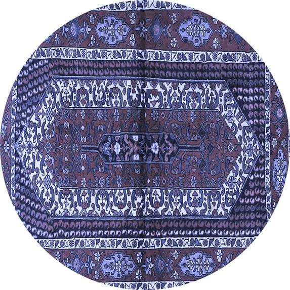 Ahgly Company Indoor Round Persian Blue Traditional Area Rugs, 6' Round