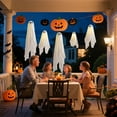 thumbnail image 5 of 3 Pack 47" Halloween Hanging Ghost Decorations, Halloween White Flying Ghost with String Lights for Haunted House Graveyard Scene, Spooky Indoor and Outdoor Decor, 5 of 8