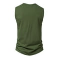 thumbnail image 4 of Nnhblu Tank Top Men Round Neck Sleeveless Pullover Workout Tshirt Men Graphic Army Green L, 4 of 9