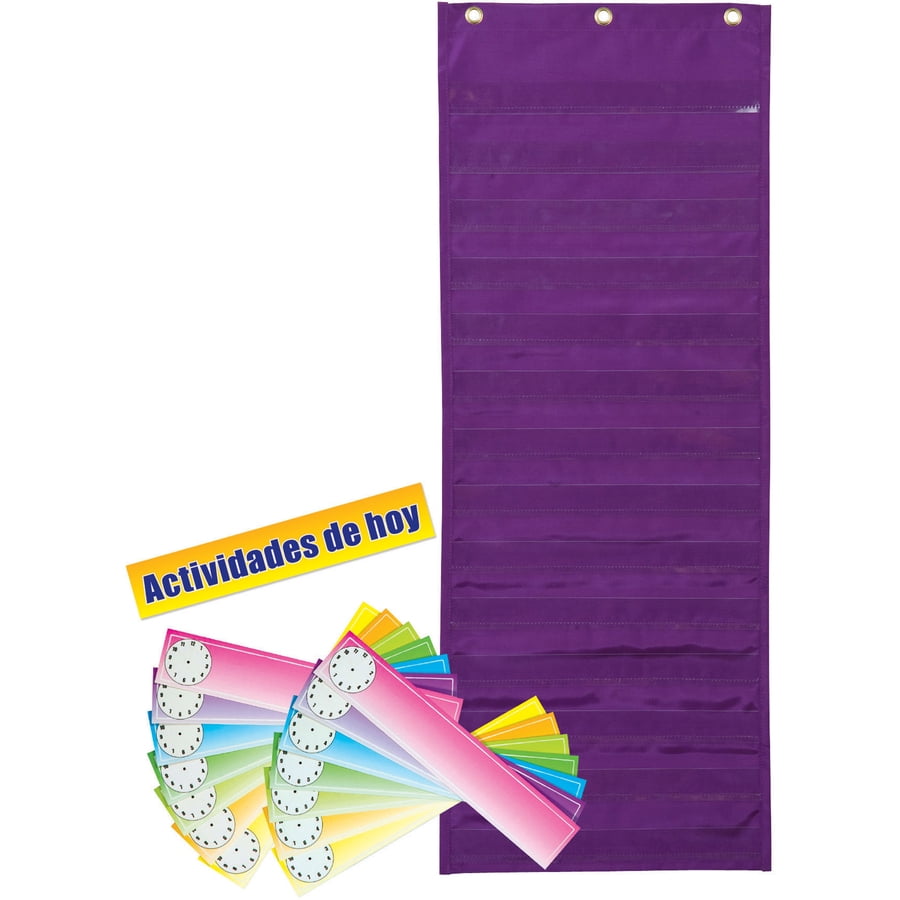 Pacon Dry Erase Activity Pocket Chart, 34" x 13", Purple