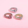 thumbnail image 2 of Anillos de corazón de alta calidad para mujer, color cobre dorado, anillos de circonita cúbica helada, joyería de moda de hip hop, regalo, 8, plata, 2 of 5